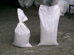 Sandsack weiss 30x60cm leer mit Bindeband